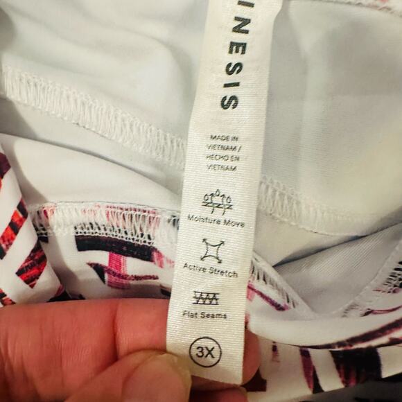 Kinesis Womens Multicolor Geometric Stretch High Rise Ankle Leggings Size 3X NWT - Picture 4 of 6